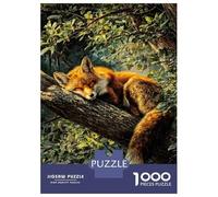 1000 Piece Jigsaw Puzzles for Teenagers Jigsaw Sleeping Fox on A Tree Branch Jigsaw Puzzle Anti-Stress Toys Wall Decoration for Birthday, Chrismas 70x50cm/1000pcs