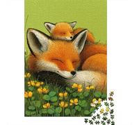 1000 Piece Jigsaw Puzzles for Teenagers Jigsaw Sleeping Foxes in Flowers Jigsaw Hands-on Game Hand Speed Race Deal As Gifts for The Whole Family 70x50cm/1000pcs