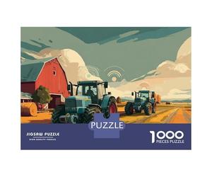 1000 Piece Jigsaw Puzzles for Teenagers Jigsaw Smart Farming Tractors Puzzles for Adults Anti-Stress Toys Presents for Women for Birthday, Chrismas 52x38cm/1000pcs