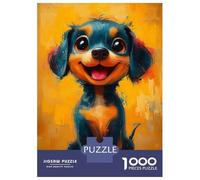 1000 Piece Jigsaw Puzzles for Teenagers Jigsaw Smiling Dachshund Painting Adult Jigsaw Hands-on Game Enhance Memory Stress Reduction Gifts 52x38cm/1000pcs