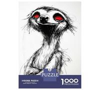 1000 Piece Jigsaw Puzzles for Teenagers Jigsaw Smiling Sloth Illustration Jigsaw Puzzle Anti-Stress Toys Wall Decoration for Birthday, Chrismas 52x38cm/1000pcs