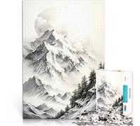 1000 Piece Jigsaw Puzzles for teenagers Jigsaw Snowy Mountain Landscape Präzisionsschnitt Eltern-Kind-Interaktion75x50cm