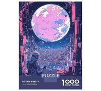 1000 Piece Jigsaw Puzzles for Teenagers Jigsaw Space City Astronaut Dream Jigsaw Puzzle Brain Teaser Game Home Decoration Deal As Gifts for The Whole Family 52x38cm/1000pcs