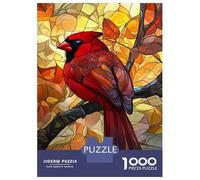 1000 Piece Jigsaw Puzzles for Teenagers Jigsaw Stained Glass Cardinal-4 Adult Jigsaw Hands-on Game Enhance Memory Stress Reduction Gifts 52x38cm/1000pcs