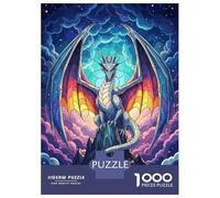 1000 Piece Jigsaw Puzzles for Teenagers Jigsaw Stained Glass Dragon on Mountain Peak Jigsaw Hands-on Game Hand Speed Race Deal As Gifts for The Whole Family 70x50cm/1000pcs