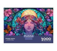 1000 Piece Jigsaw Puzzles for Teenagers Jigsaw Stained Glass Fantasy Art Puzzles for Adults Anti-Stress Toys Presents for Women for Birthday, Chrismas 52x38cm/1000pcs