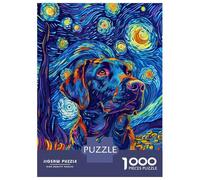 1000 Piece Jigsaw Puzzles for Teenagers Jigsaw Starry Night Labrador Jigsaw Relaxing Games A Work of Art Unique Birthday And Gifts 70x50cm/1000pcs