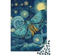 1000 Piece Jigsaw Puzzles for Teenagers Jigsaw Starry Night Moth Art Print Puzzles for Adults Anti-Stress Toys Presents for Women for Birthday, Chrismas 38x26cm/1000pcs