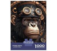 1000 Piece Jigsaw Puzzles for Teenagers Jigsaw Steampunk Chimp Ape Animal Puzzles for Adults Anti-Stress Toys Presents for Women for Birthday, Chrismas 70x50cm/1000pcs