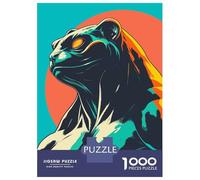 1000 Piece Jigsaw Puzzles for Teenagers Jigsaw Stylized Panther Portrait with Colorful Accents Jigsaw Hands-on Game Hand Speed Race Deal As Gifts for The Whole Family 38x26cm/1000pcs