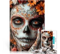 1000 Piece Jigsaw Puzzles for teenagers Jigsaw Sugar Skull Makeup~ Brain intelligence challenge addictive toys 38x52cm Enhance memory for and Age 14
