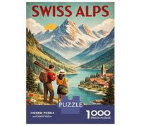 1000 Piece Jigsaw Puzzles for Teenagers Jigsaw Swiss Alps Vintage Travel Jigsaw DIY Toys Home Decoration Unique Birthday And Gifts 52x38cm/1000pcs