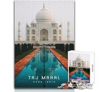 1000 Piece Jigsaw Puzzles for Teenagers Jigsaw Taj Mahal Family Fun & Game Night Difficult Challenge Great Gift Size 50x75cm