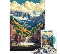 1000 Piece Jigsaw Puzzles for Teenagers Jigsaw Telluride, Colorado Mountain Town Puzzles for Adults Anti-Stress Toys But Fun And Humorous Stress Reduction Gifts (Size 38x26cm)