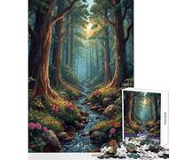 1000 Piece Jigsaw Puzzles for Teenagers Jigsaw The Secret Forest Stream Educational Games A Work of Art DIY Toys with Matching Poster And Trivia Sheet (38X26CM)