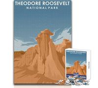 1000 Piece Jigsaw Puzzles for Teenagers Jigsaw Theodore Roosevelt Park Family Fun & Game Night Difficult Challenge Great Gift Size 38x52cm
