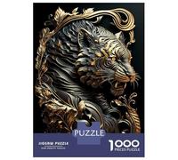 1000 Piece Jigsaw Puzzles for Teenagers Jigsaw Tiger Golden Art Deco Jigsaw for Adults Hands-on Game But Fun And Humorous Help The Brain Exercise 70x50cm/1000pcs