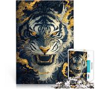 1000 Piece Jigsaw Puzzles for teenagers Jigsaw Tiger Golden Mist Stress Relief Toys Every Piece is Unique - Challenging Family Fun Game 26x38cm