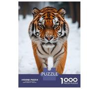 1000 Piece Jigsaw Puzzles for Teenagers Jigsaw Tiger Walking in Snow Adult Jigsaw Puzzle Hands-on Game For Family Fun Help The Brain Exercise 52x38cm/1000pcs