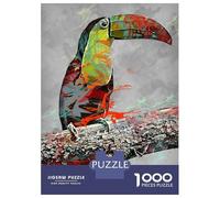 1000 Piece Jigsaw Puzzles for Teenagers Jigsaw Toco Toucan Colored Paint Teenager Puzzles Toy Wall Decor Home Decoration Stress Reduction Gifts 52x38cm/1000pcs