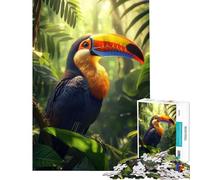 1000 Piece Jigsaw Puzzles for Teenagers Jigsaw Toucan in Rainforest Toys Educational Games Educational Games Learning Educational Gifts Ideas (Size 50x75cm)