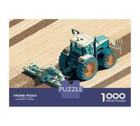 1000 Piece Jigsaw Puzzles for Teenagers Jigsaw Tractor with Plow for Farming Jigsaw Hands-on Game Hand Speed Race Deal As Gifts for The Whole Family 70x50cm/1000pcs