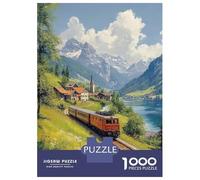 1000 Piece Jigsaw Puzzles for Teenagers Jigsaw Train Through Swiss Alps Adult Jigsaw Puzzle Hands-on Game For Family Fun Help The Brain Exercise 52x38cm/1000pcs