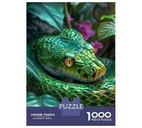 1000 Piece Jigsaw Puzzles for Teenagers Jigsaw Tropical Green Snake Jigsaw Puzzle Brain Teaser Game Home Decoration Deal As Gifts for The Whole Family 38x26cm/1000pcs