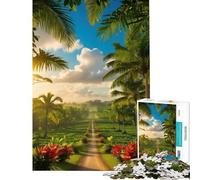 1000 Piece Jigsaw Puzzles for Teenagers Jigsaw Tropical Pathway Sunset Adult Puzzles Relaxing Games But Fun And Humorous Deal As Gifts for The Whole Family (Size 38x52cm)