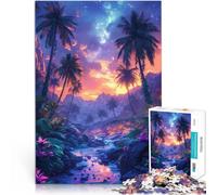 1000 Piece Jigsaw Puzzles for teenagers Jigsaw Tropical synthwave sunset Lernspiele Geeignet für die Schreibtischdekoration52x38cm