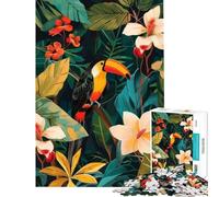 1000 Piece Jigsaw Puzzles for Teenagers Jigsaw Tropical Toucan Botanical Puzzles for Adults Fun Games Wall Art Help The Brain Exercise (Size 38x26cm)