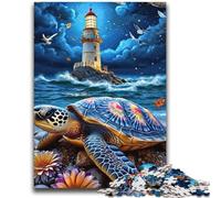 1000 Piece Jigsaw Puzzles for Teenagers Jigsaw Turtle Lighthouse Night Sky For Family Fun Impossible Game Gifts for Women Men 38x52cm