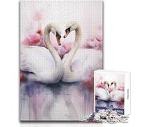 1000 Piece Jigsaw Puzzles for Teenagers Jigsaw Two Swans Love Beautiful Design Game Difficult Hard Art Work Gift Size 50x75cm