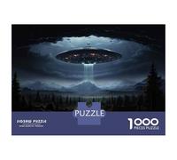 1000 Piece Jigsaw Puzzles for Teenagers Jigsaw UFO Over Mountain Range Jigsaw Relaxing Games Birthday Present Stress Reduction Gifts 38x26cm/1000pcs