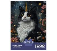 1000 Piece Jigsaw Puzzles for Teenagers Jigsaw Unicorn Cat in Bloom Teenager Puzzles Relaxing Games For Family Fun Deal As Gifts for The Whole Family 52x38cm/1000pcs