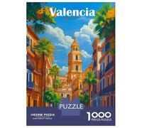 1000 Piece Jigsaw Puzzles for Teenagers Jigsaw Valencia Spain View Painting Jigsaw Puzzle Anti-Stress Toys Wall Decoration for Birthday, Chrismas 70x50cm/1000pcs