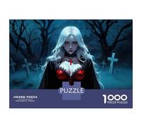1000 Piece Jigsaw Puzzles for Teenagers Jigsaw Vampire Woman in Cemetery Jigsaw Relaxing Games Birthday Present Stress Reduction Gifts 38x26cm/1000pcs