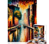 1000 Piece Jigsaw Puzzles for Teenagers Jigsaw Venice in Colors Educational Toy Gifts Ideas Hands-on Game Artists Collection, Fine Art Size 38x26cm
