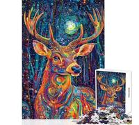 1000 Piece Jigsaw Puzzles for Teenagers Jigsaw Vibrant Deer Artistry Jigsaw for Adults Fun Games A Work of Art Deal As Gifts for The Whole Family (Size 50x75cm)