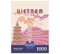 1000 Piece Jigsaw Puzzles for Teenagers Jigsaw Vietnam, Hanoi Travel Jigsaw Puzzle Brain Teaser Game Home Decoration Deal As Gifts for The Whole Family 38x26cm/1000pcs
