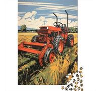 1000 Piece Jigsaw Puzzles for Teenagers Jigsaw Vintage Tractor Farming Scene Jigsaw Hands-on Game Hand Speed Race Deal As Gifts for The Whole Family 38x26cm/1000pcs