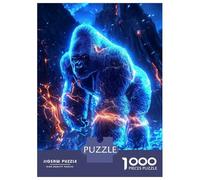 1000 Piece Jigsaw Puzzles for Teenagers Jigsaw Voltage King - The Neon Gorilla Awakens Puzzle for Adults DIY Toys But Fun And Humorous for Birthday, Chrismas 70x50cm/1000pcs