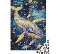 1000 Piece Jigsaw Puzzles for Teenagers Jigsaw Whale Painting Artwork Jigsaw Relaxing Games A Work of Art Unique Birthday And Gifts 52x38cm/1000pcs
