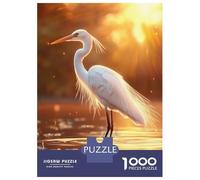 1000 Piece Jigsaw Puzzles for Teenagers Jigsaw White Heron at Sunset Puzzles for Adults Toy Wall Decor Stress Reliever Unique Birthday And Gifts 70x50cm/1000pcs