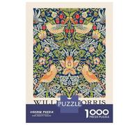 1000 Piece Jigsaw Puzzles for Teenagers Jigsaw William Morris Strawberry Thief Vintage Adult Jigsaw Hands-on Game Enhance Memory Stress Reduction Gifts 70x50cm/1000pcs