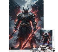 1000 Piece Jigsaw Puzzles for Teenagers Jigsaw Winged Warrior with Spears Toy Wall Decor Birthday Gift Hands-on Game Artists Collection, Fine Art Size 50x75cm