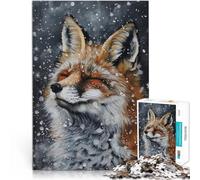 1000 Piece Jigsaw Puzzles for teenagers Jigsaw Winter Fox Wildlife Für Familienspaß Geburtstagsgeschenk, Geschenke75x50cm