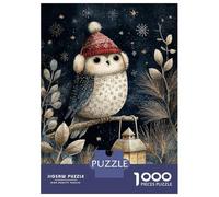 1000 Piece Jigsaw Puzzles for Teenagers Jigsaw Winter Owl with Lantern Illustration Adult Jigsaw Puzzle Hands-on Game For Family Fun Help The Brain Exercise 70x50cm/1000pcs
