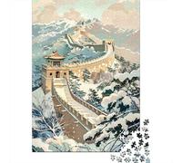 1000 Piece Jigsaw Puzzles for Teenagers Jigsaw Winter Scenery Great Wall Jigsaw Hands-on Game Hand Speed Race Deal As Gifts for The Whole Family 52x38cm/1000pcs