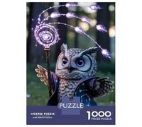 1000 Piece Jigsaw Puzzles for Teenagers Jigsaw Wizard Owl with Magic Staff Jigsaw Puzzle Brain Teaser Game Home Decoration Deal As Gifts for The Whole Family 70x50cm/1000pcs